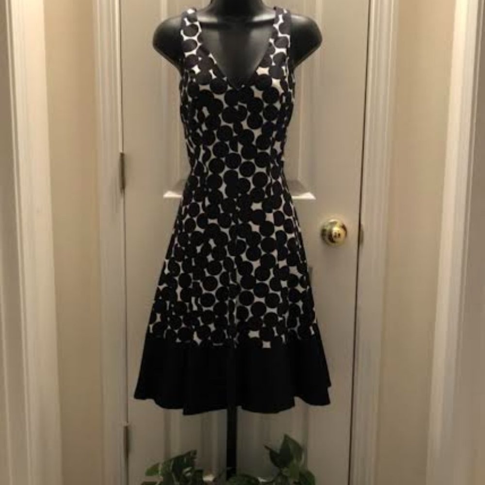 $35 Black & White Dot Fit & Flare Dress